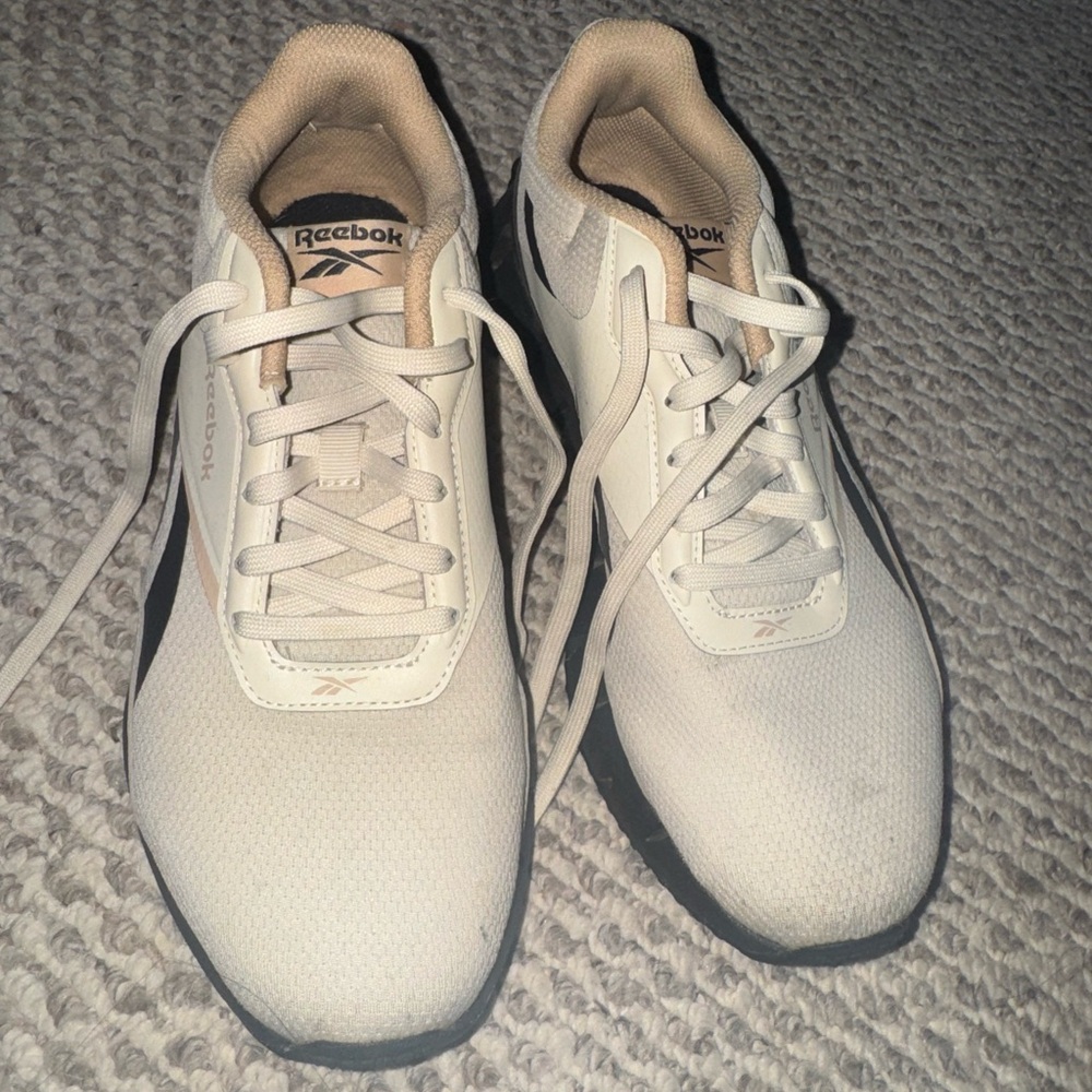 Reebok Unisex Cream and Black Athletic Shoes